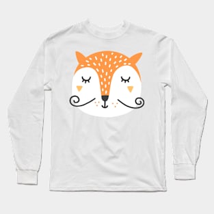 Sleeping Orange Fox Long Sleeve T-Shirt